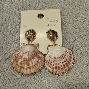 a new day Gold & Pink Shell Drop Earrings